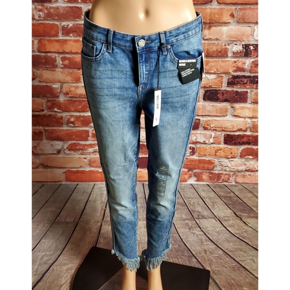 William Rast Frayed Hem Mid-Rise Skinny Jeans 28 - Picture 3 of 5